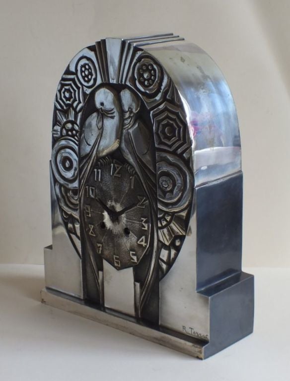 Fabulous French Art Deco Clock Statue by R. Terras 2