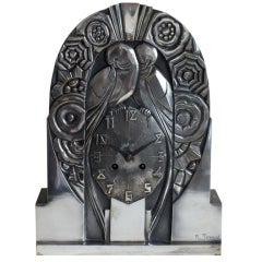 Vintage Fabulous French Art Deco Clock Statue by R. Terras
