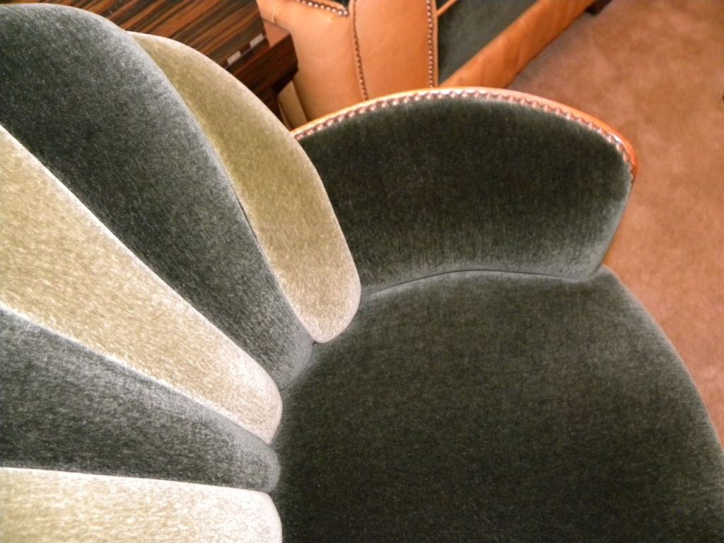Glamourous Hollywood mohair side chairs 2