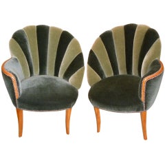 Vintage Glamourous Hollywood mohair side chairs