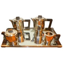 Vintage Modernist Art Deco French Coffee Tea Service with Tray