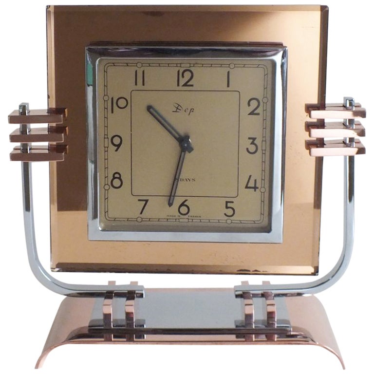French Art Deco Dep Streamline Modern Art Deco Clock