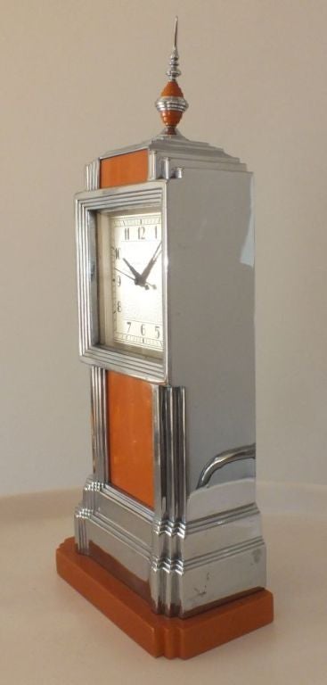 American Fabulous Art Deco Skyscraper Manning Bowman Clock very rare