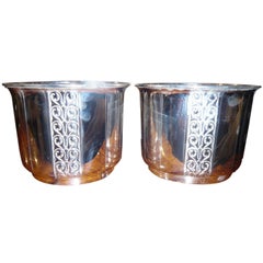 Pair of Art Deco Silver Plate Jardinières