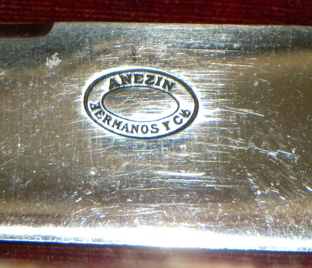 Complete original Oak box 3 tray silverware Hallmark Anezin 3