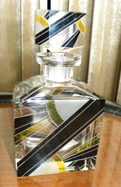 art deco decanter and glasses