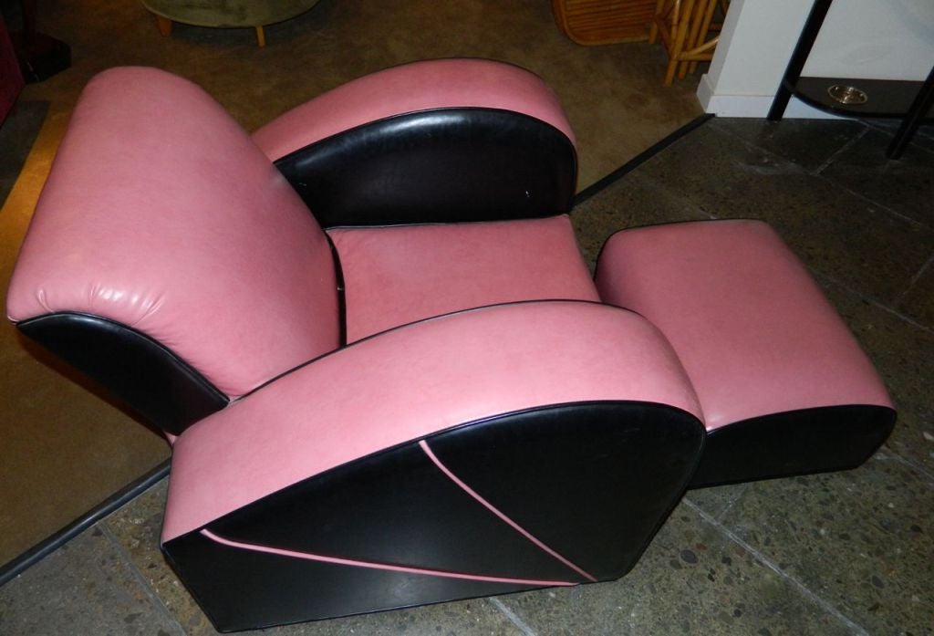 Jazz style Streamline pink/black Modernist chair 3