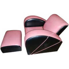 Jazz style Streamline pink/black Modernist chair