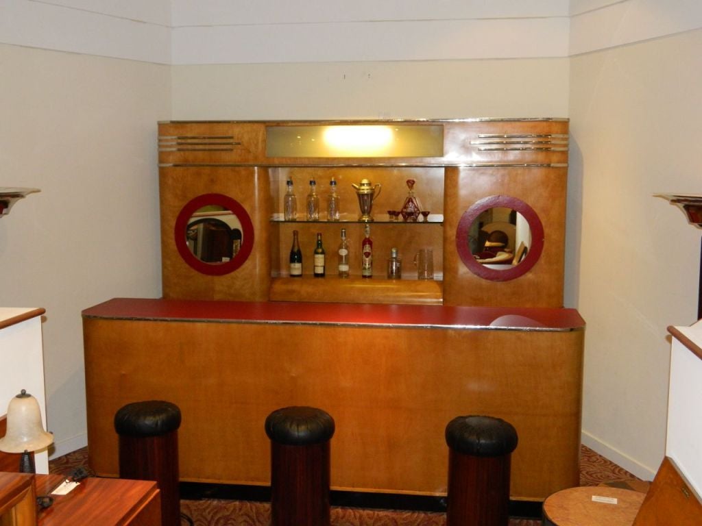 Art Deco Custom Bar Original with Backbar For Sale at 1stdibs