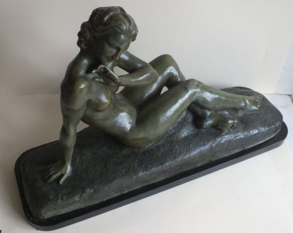 French Art Deco Bronze Statue, France 1930's Classic Nude by Cipriani