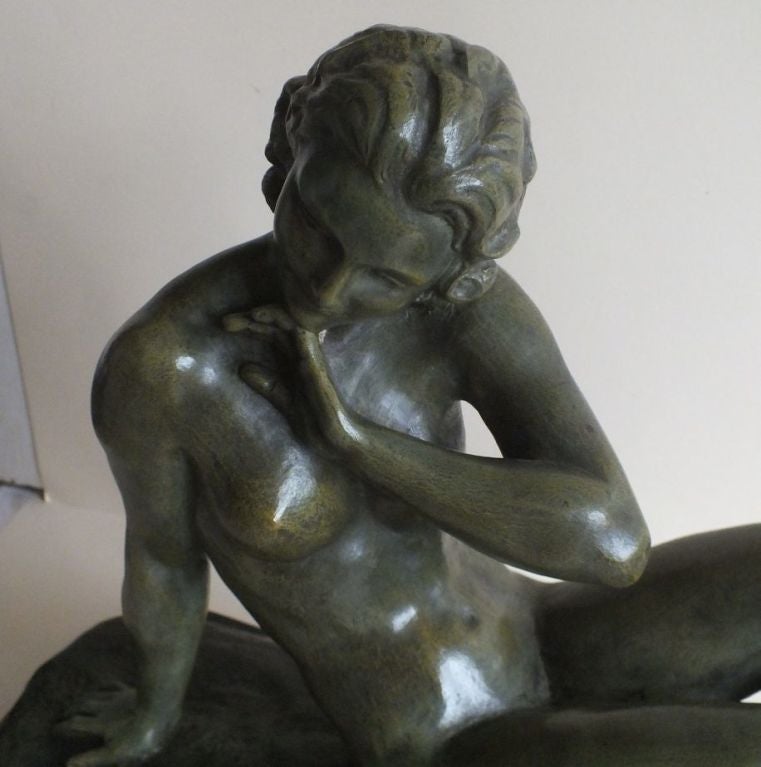 Mid-20th Century Art Deco Bronze Statue, France 1930's Classic Nude by Cipriani