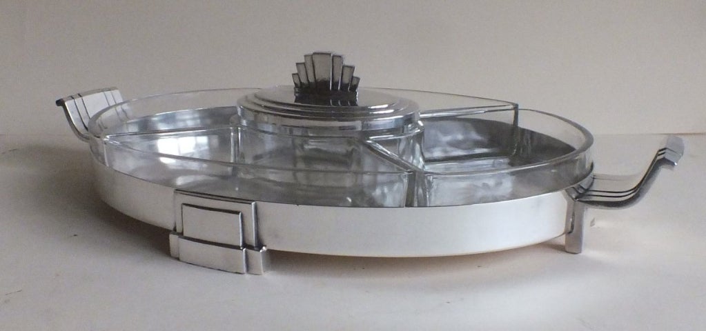 French Art Deco Candy Dish with inserts circa 1930's by Argit