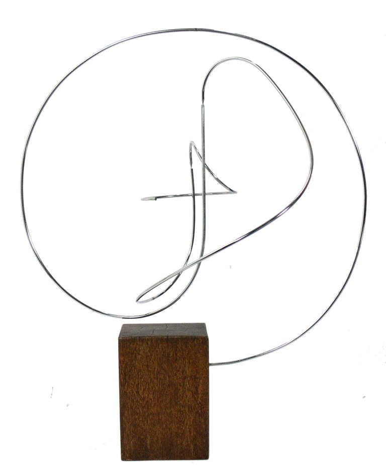 Large Kinetic Modern Sculpture, Artist Unknown, American, circa 1960's. This sculpture moves with a little air motion, giving it a kinetic form that looks different from various angles.