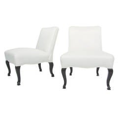 Pair of Petite Slipper Chairs 7