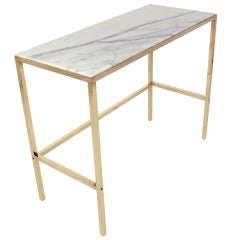 Brass and Marble Console Table or Desk after Paul McCobb