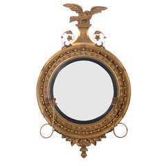 Gilt Convex Mirror with Eagle Crest