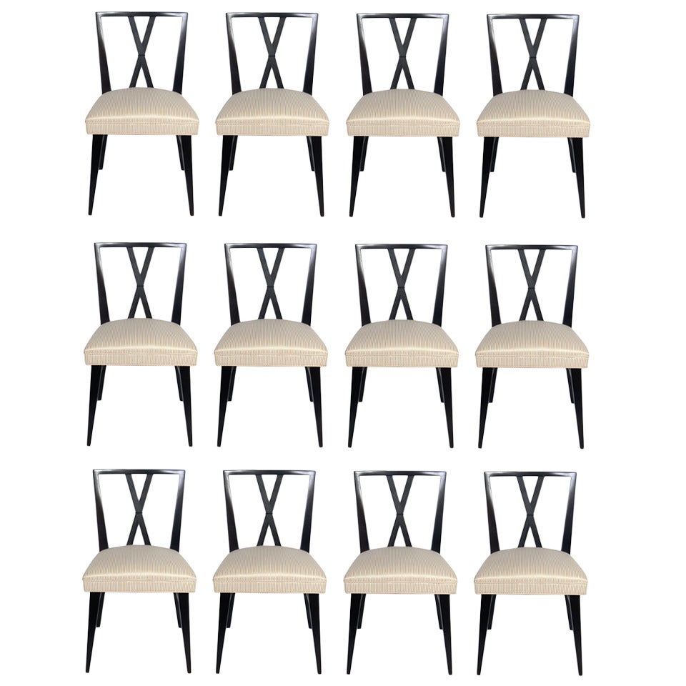 Set of 12 Dining Chairs Designed by Tommi Parzinger