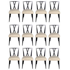 Set of 12 Dining Chairs Designed by Tommi Parzinger
