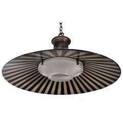 Used Industrial Light Fixture with Original Painted Metal Shade