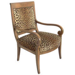 Curvaceous Armchair in Original Leopard Upholstery