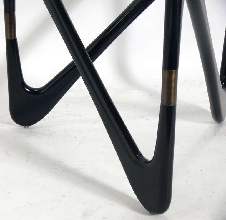 Unknown Black and Brass Side Table in the manner of Isamu Noguchi