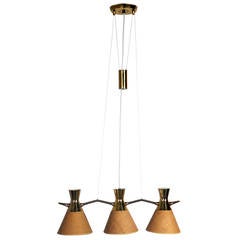Modern Brass Chandelier or Pendant Light in the manner of Paavo Tynell