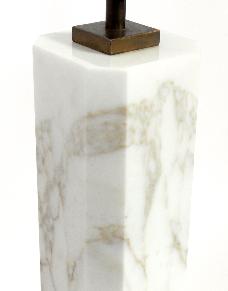 American Monolithic Marble Lamp by T.H. Robsjohn Gibbings for Hansen