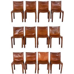 Set of Twelve Cab Chairs by Mario Bellini for Cassina
