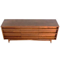Large Curved Front Mid Century Modern Chest