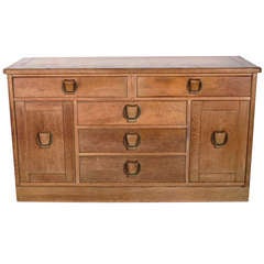 1940's French Oak Credenza or Chest in the manner of Jacques Adnet