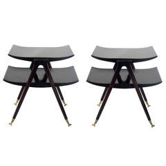Pair of Curvaceous End Tables in the manner of Gio Ponti