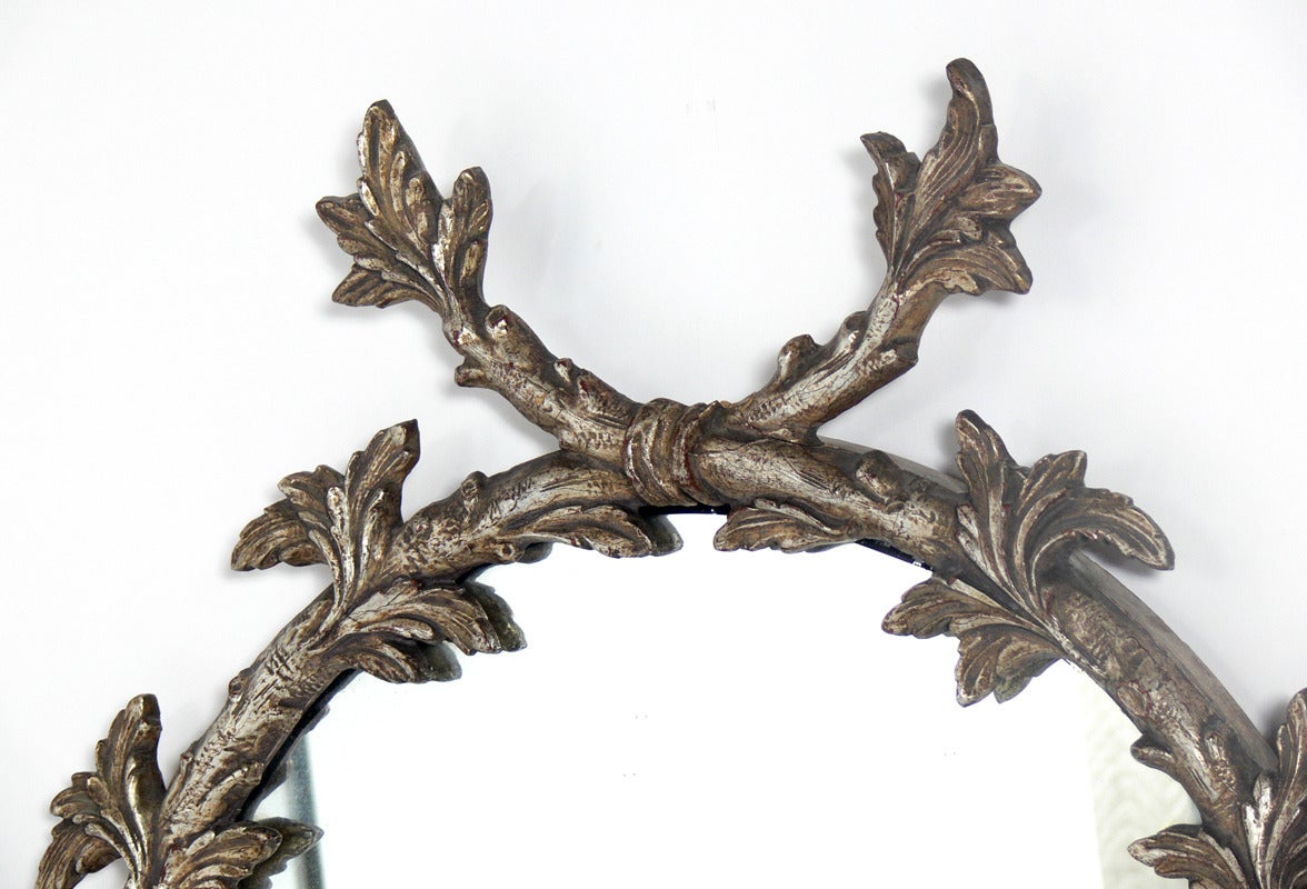 American Silver Leaf Branches Mirror