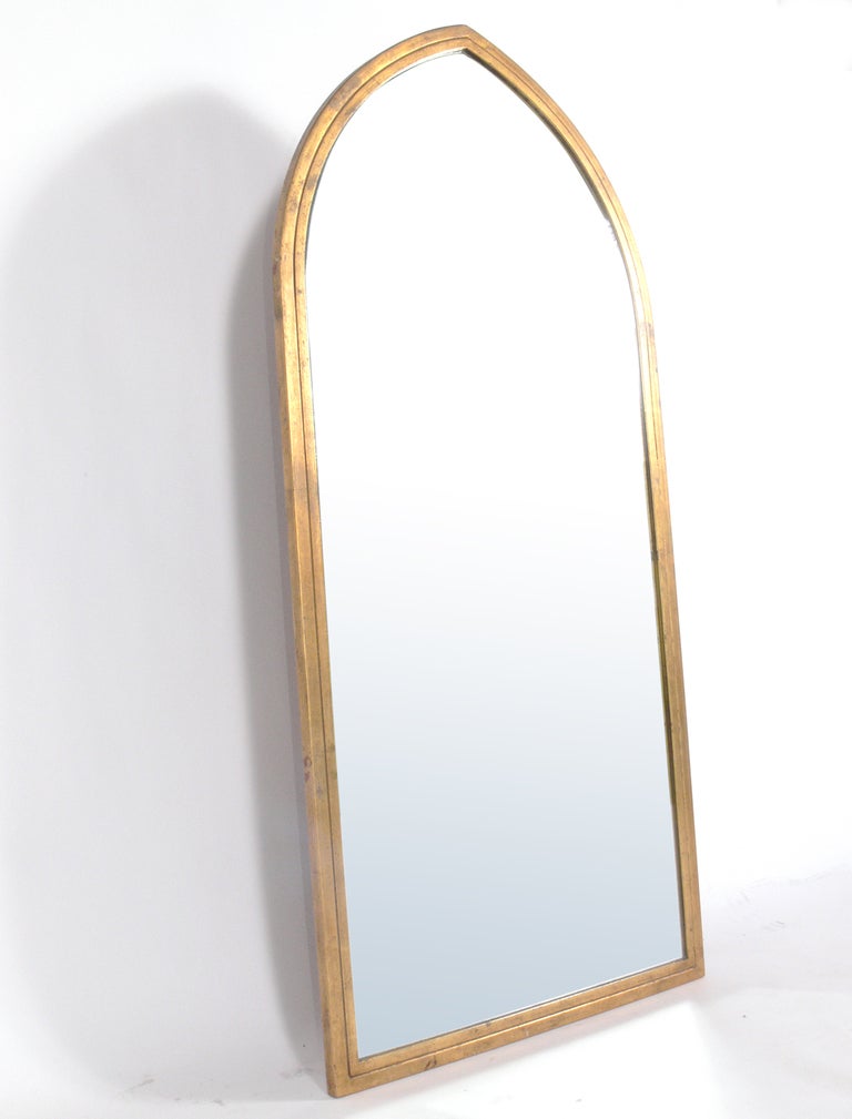Mid-Century Modern Arched Gilt Mirror