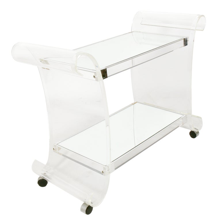 Glamorous Lucite Bar or Serving Cart