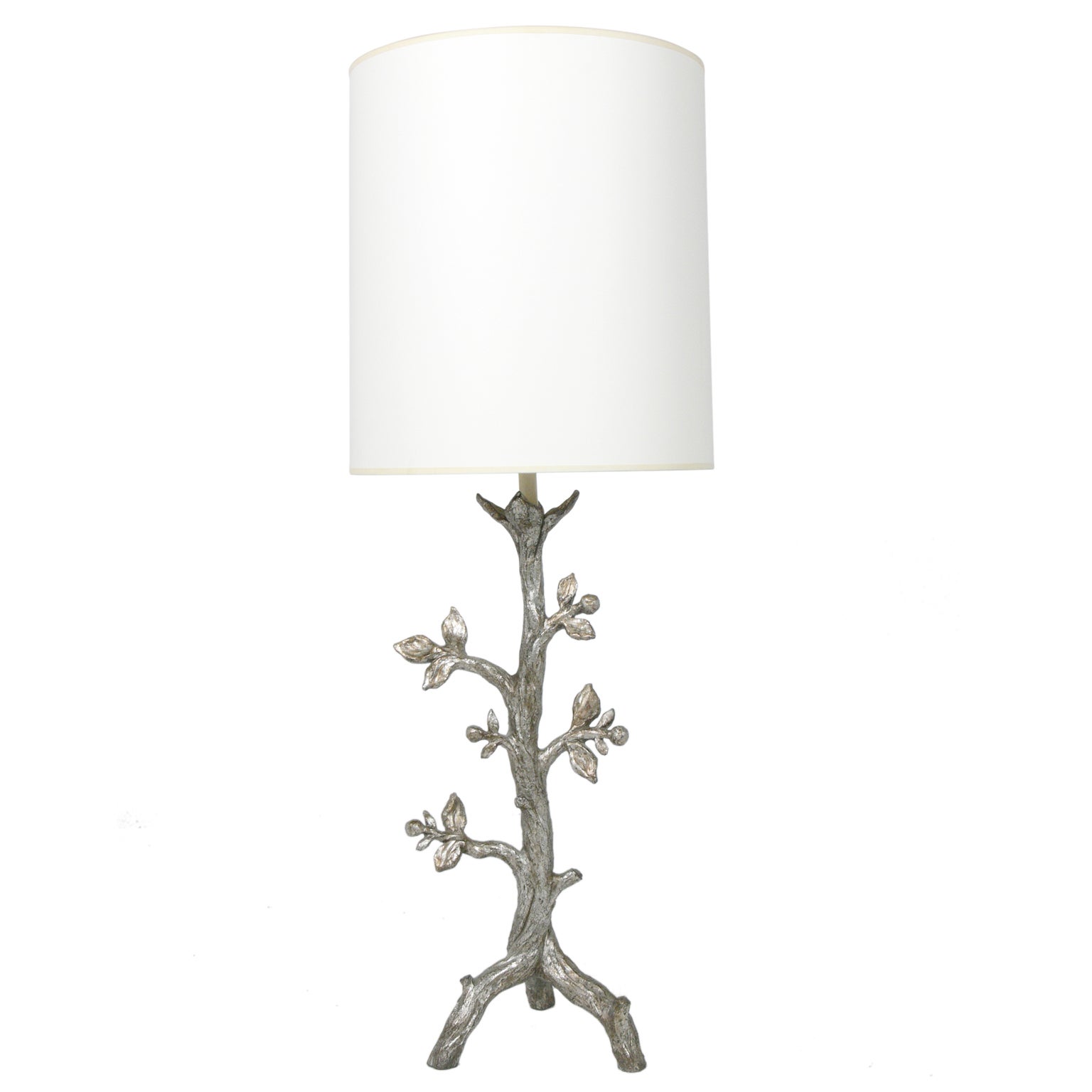 Sculptural Silver Leaf Tree Form Table Lamp by Marbro circa 1960's