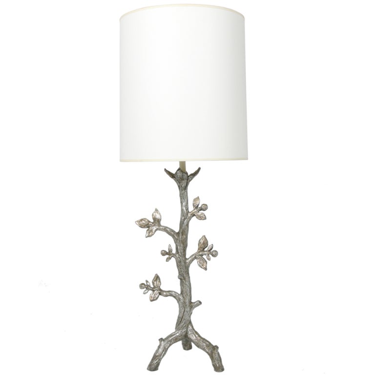 Sculptural Silver Leaf Tree Form Table Lamp by Marbro ...
