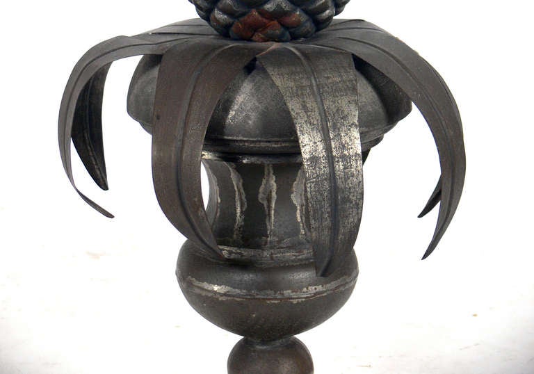 Sculptural Zinc Pineapple Table Lamp In Good Condition For Sale In Atlanta, GA