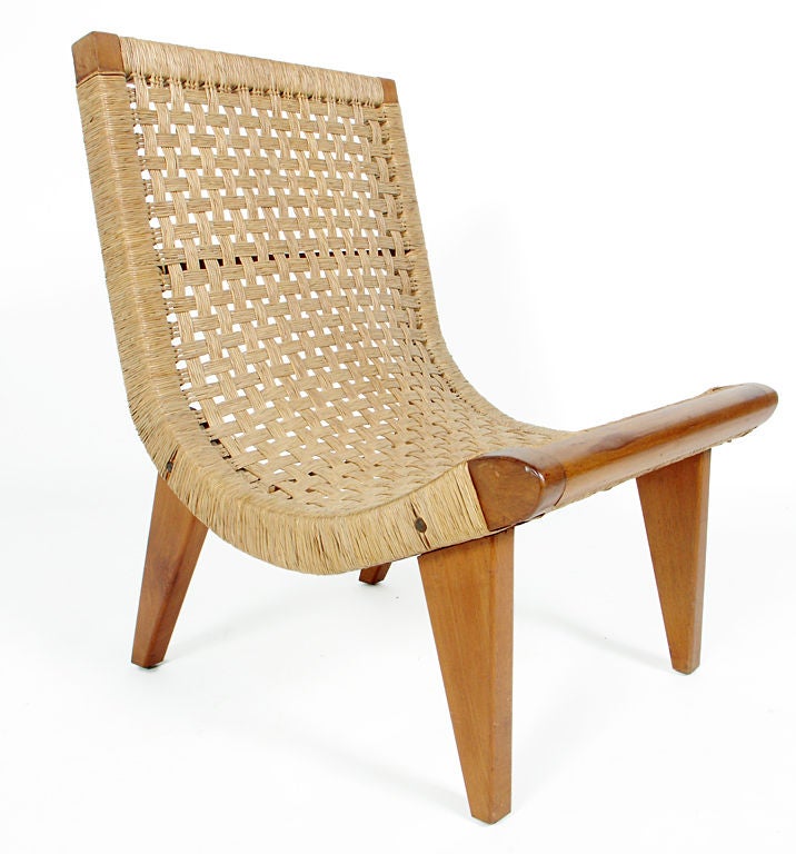 Pair of Woven Grass Scoop Chairs at 1stdibs
