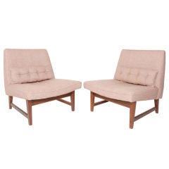 Pair of Low Slung Modern Slipper Chairs