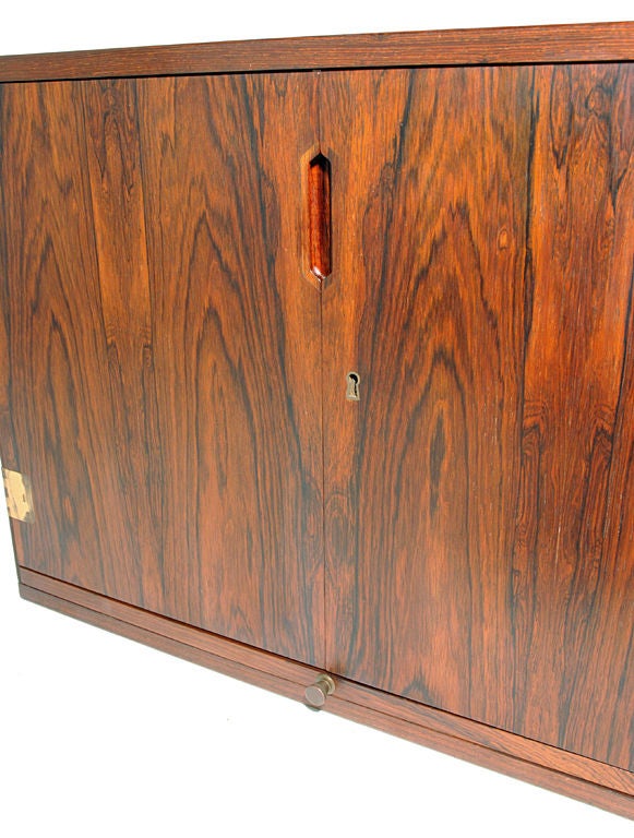Mid-20th Century Wall Mounted Rosewood Bar Cabinet by Svend Langkilde