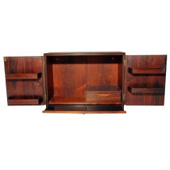 Vintage Wall Mounted Rosewood Bar Cabinet by Svend Langkilde