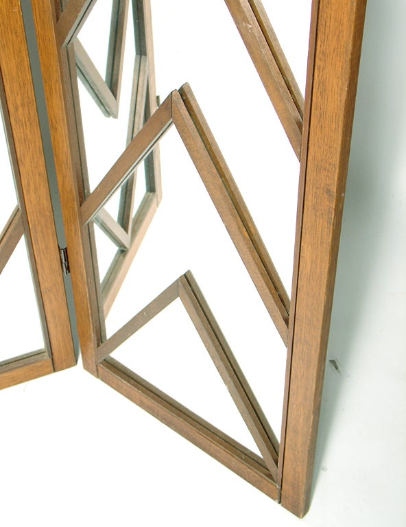 Mirrored Chevron Folding Screen 1