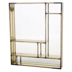 Architectural Brass Mirror or Shelf by Curtis Jere