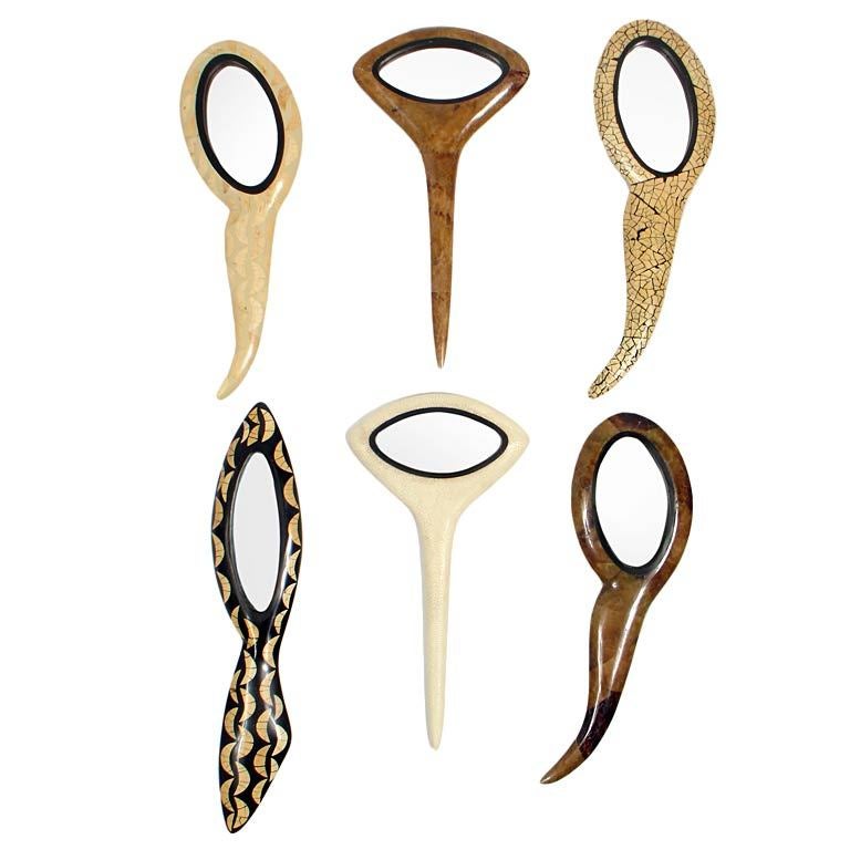 Collection of Sculptural Hand Mirrors by R & Y Augousti