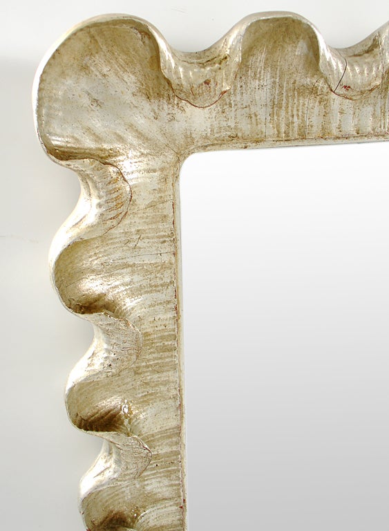 Mid-20th Century Venetian Scalloped Mirror with Great Patina