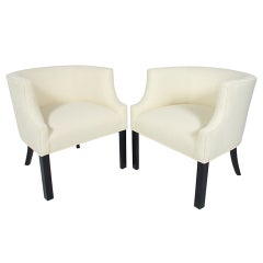 Pair of Curvaceous 1940's Tub Chairs