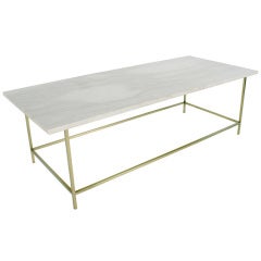 Modernist Brass and Marble Coffee Table by Paul McCobb