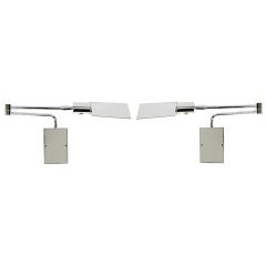 Pair of Modernist Nickel Plated Swing Arm Sconces