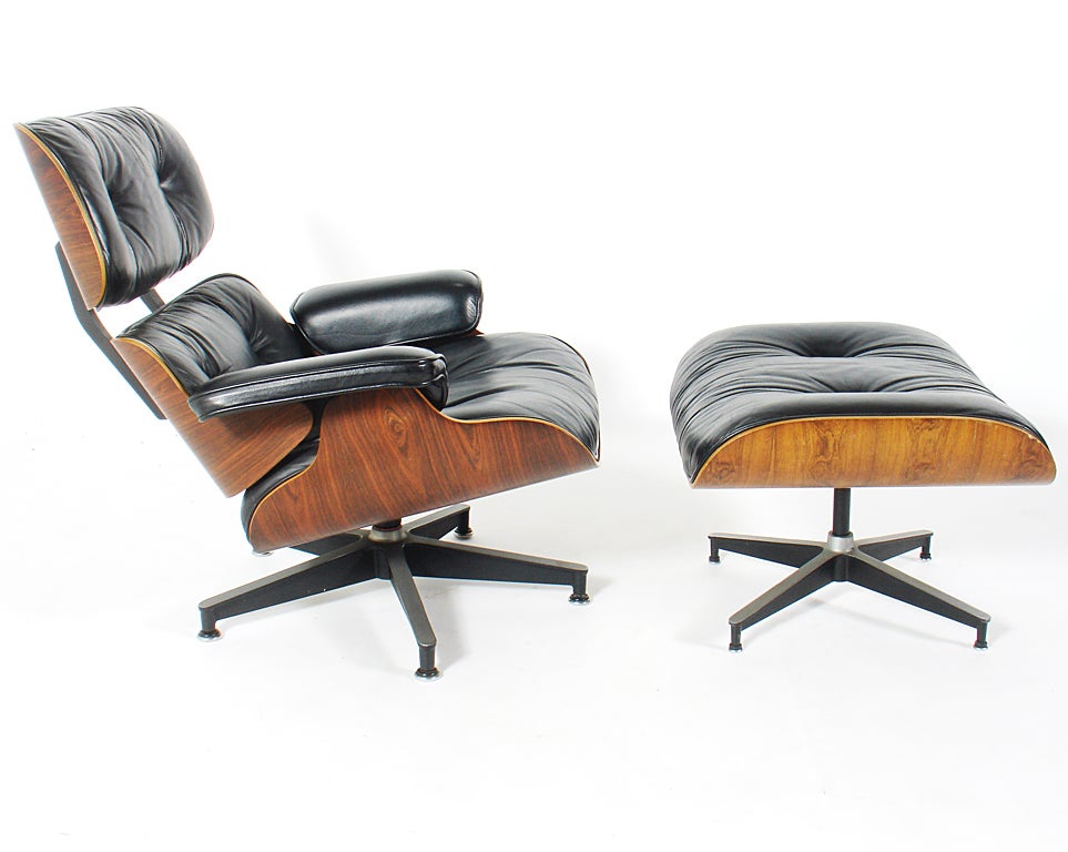 Late 20th Century Iconic Lounge Chair and Ottoman by Charles and Ray Eames