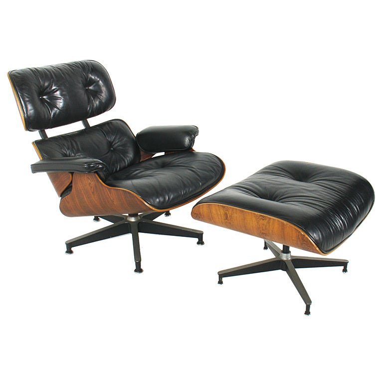 Iconic Lounge Chair and Ottoman by Charles and Ray Eames